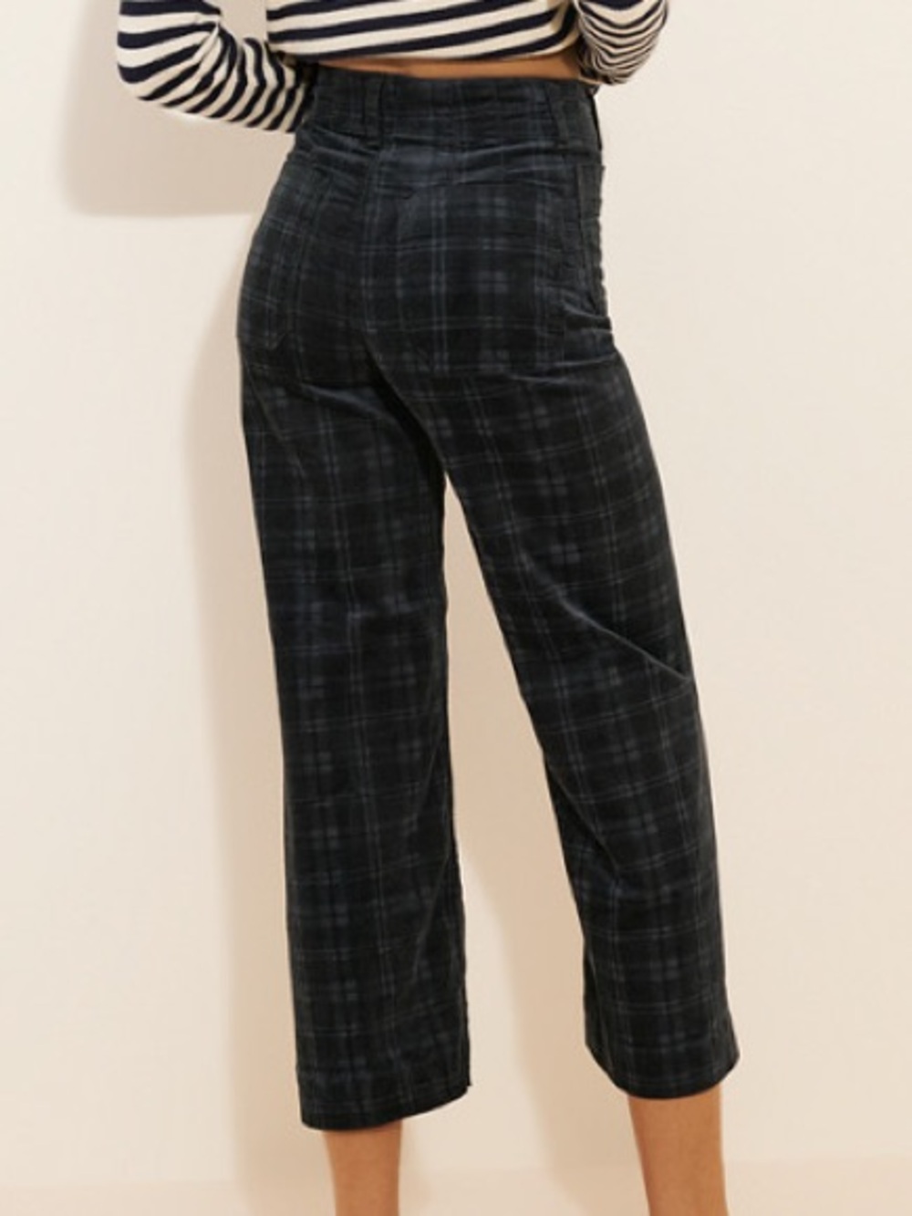 Maeve The Colette Cropped Wide-Leg Pants Plaid Corduroy Edition 26 - Picture 3 of 8